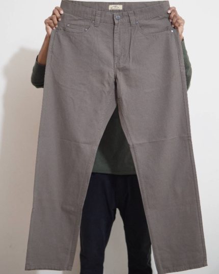 100% Cotton Loose Fit Non-Stretch Twill Pant-Dark Olive